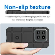 CCSmaller for Xiaomi 14 Case for Man, Heavy Duty Protection Shockproof Phone Case Support Wireless Charging Cover for Xiaomi 14 HD Black