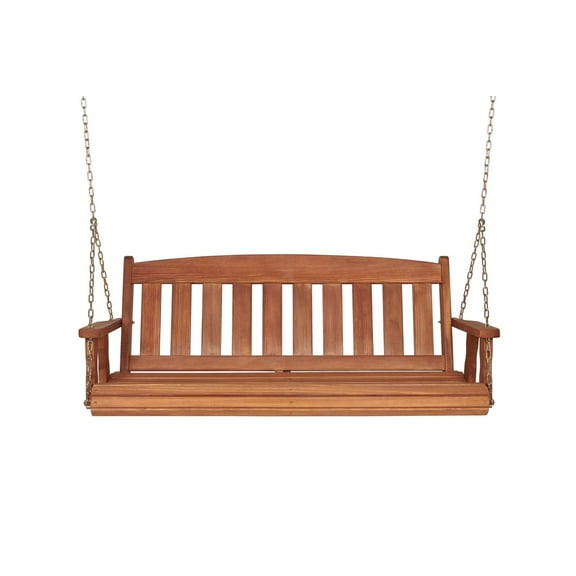 Amish Heavy Duty 800 Lb Mission Treated Porch Swing with Hanging Chains (5 Foot, Cedar Stain)