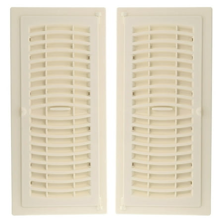 

4in x 12in Plastic Rust Proof Almond Pop-Up Heating and Cooling Floor Register (2 PACK) - Overall Dimensions 5 1/4in x 13 1/4