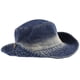 thumbnail image 2 of ColoMX Sombrero de cubo de mezclilla de algodón, sombrero de sol de ala ancha, sombrero de vaquero azul marino de moda para mujeres, hombres, uso en playa, pesca y senderismo, 2 of 7
