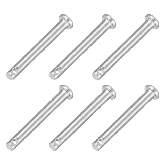 6 Pcs 1/8 Pouces x 1 Pouces Broches à Chape à Trou Unique, Tête Plate en Acier Inoxydable 304