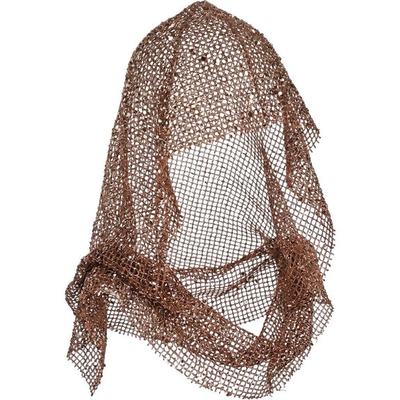 Hzzsbu Sequin Headscarf Shawl Hat, Sparkly Hollow Mesh Rave Hood for Women