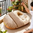 thumbnail image 5 of FEISHENTT Cat Bed for Indoor Cats, Cute Cat Bed Cave, Slipper Covered Cat Bed, Cozy Soft Pet Bed for Cat and Dog, Warm Kitten Bed House Cave,Pet House Nest for Indoor Puppy and Kitten, 5 of 5