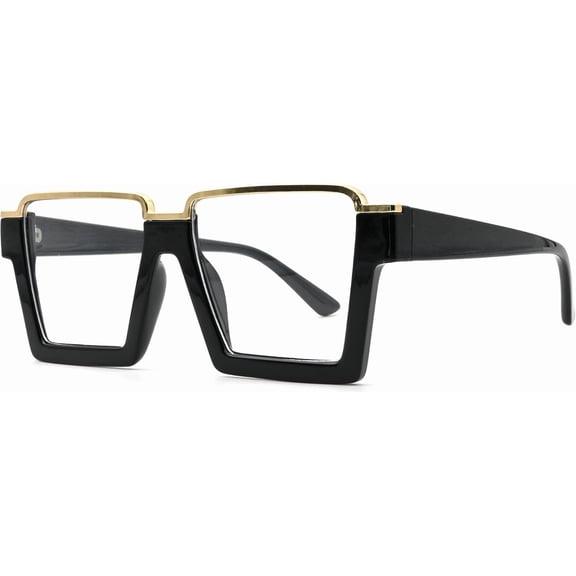 Square Blue Light Glasses for Women Men Fashion Semi Rimless Glasses Non Prescription Eyeglasses
