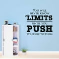 thumbnail image 3 of You Will Never Know Your Limits Push Yourself To Limits Inspiring Quote Design Wall Art Sticker Designs Vinyl Stickers For Home House Walls Rooms Windows Bedroom Decoration Size (12x12 inch), 3 of 3