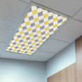 thumbnail image 2 of 4 Pack Grey Yellow Plaid Fluorescent Light Covers for Ceiling Lights Simple Yellow White Grey Diamond Magnetic Ceiling Light Covers Overhead Light Filters for Office Classroom Home, 2 of 9