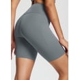 thumbnail image 2 of BALEAF Freeleaf Women's 8" High Waist Biker Shorts with Pockets Yoga Running Volleyball Workout Gym Shorts for Summer Spandex Dark Gray 3XL-4XL, 2 of 7