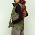 thumbnail image 5 of VISALY Women's Button Down Zip Up Jacket Vest Cropped Puffer Vest Women Lightweight Quilted Stand Collar Sleeveless Jackets Fall Winter Coat Jn L, 5 of 6