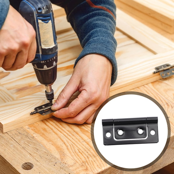ELAYARD Elayard Matte Black Hinges, Durable Iron for Interior Doors, Smooth Edges, 12Pcs