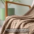 thumbnail image 5 of Flannel Throw Blanket, Twin Size (60"x 80") Brown 420GSM Microfiber Blanket, Super Soft Wheat Pattern Blanket Cozy Warm for Office Nap Blanket Couch Bed Blanket / All Seasons Use, 5 of 8