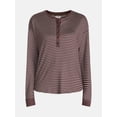 thumbnail image 6 of Joyspun Women's Cozy Lounge Collection Hacci Long Sleeve Henley Sleep Top, Sizes XS to 3X, 6 of 7