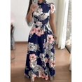 thumbnail image 5 of WomenSpring/summerFlowerPrintShortSleeveSwingWomensClothing, 5 of 5