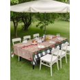 thumbnail image 3 of Outdoor Tablecloth with Umbrella Hole and Zipper, Grey Plaid Christmas Rectangle Table Cloth 60x120 Inch Waterproof Tablecloth, Xmas Snowflake Botanical Poinsettia Wooden Picnic Table Cover for Patio, 3 of 7