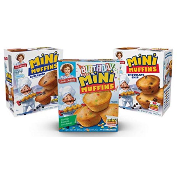 Little Debbie Mini Muffin Variety Pack, 1 Box of Birthday Cake, 1 Box