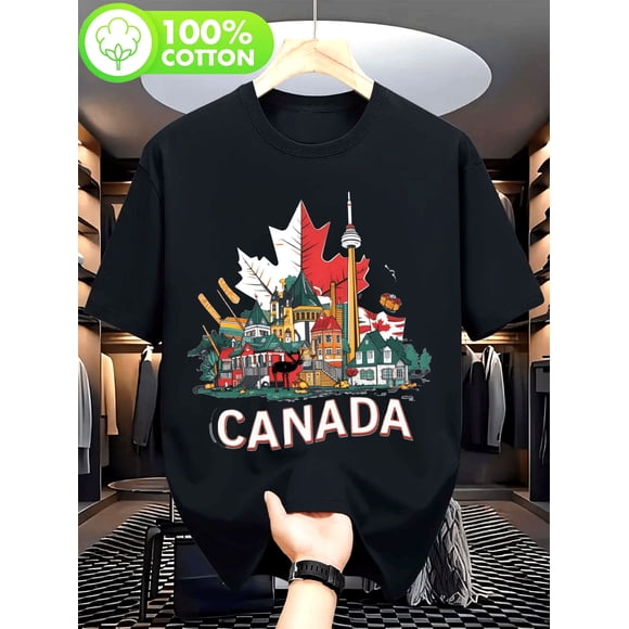 Canada Vancouver Famous Landmarks Souvenir Graphic Unisex T-Shirt V45, up to Size 5XL