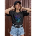 thumbnail image 2 of Cat With Night Town Silhouette T-Shirt Women -Image by Shutterstock, Female Medium, 2 of 4