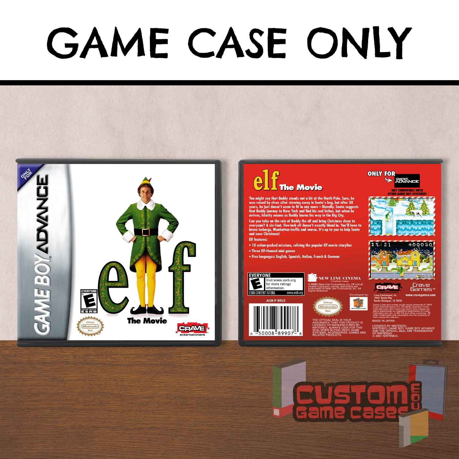 Elf The Movie GBA Game Boy Advance Game Case With Cover gameboy-advance-lcd-screen-upgrade-lagoagrio-gob-ec