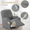 thumbnail image 2 of PrimeBeau High-Stretch Jacquard Recliner Chair Cover Washable Non-Slip Electric Lift Recliner Chair Cover Pet Elder Friendly Furniture Protector with Pockets Light Grey, 2 of 8