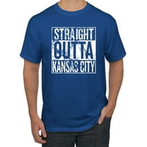 Straight Outta Kansas City KC Fan | Fantasy Baseball Fans | Mens Sports Graphic T-Shirt, Royal, Small