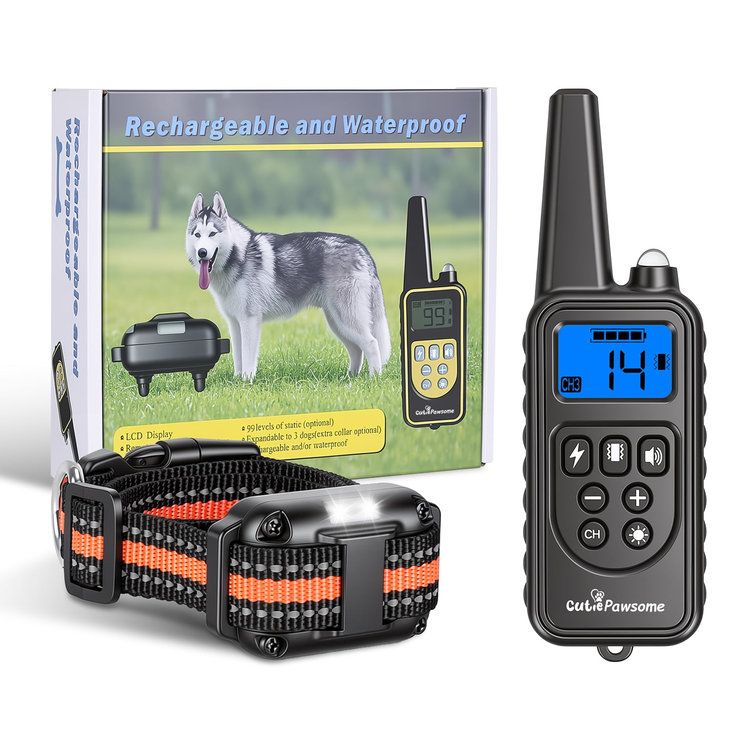 Zorpupoa Remote Dog Training Collar, Adjustable Vibration Beep for Small Medium Dogs Walking Behavior Outdoor Indoor Black