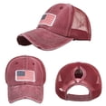 thumbnail image 2 of Unisex American Flag Patch Mesh Back Baseball Cap July of 14 Vintage Distressed Trucker Hat, 2 of 4