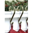 thumbnail image 2 of Haute Decor, Stocking Scrolls Stocking Hanger, 2-Pack, Holly-Embossed, Antique Brass, 2 of 4