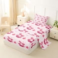 thumbnail image 2 of Erosebridal Pink Bowknot Kids Twin Sheet Sets,Red Cherries Romantic Hearts Print Bedding For Girls 3pcs, 2 of 6