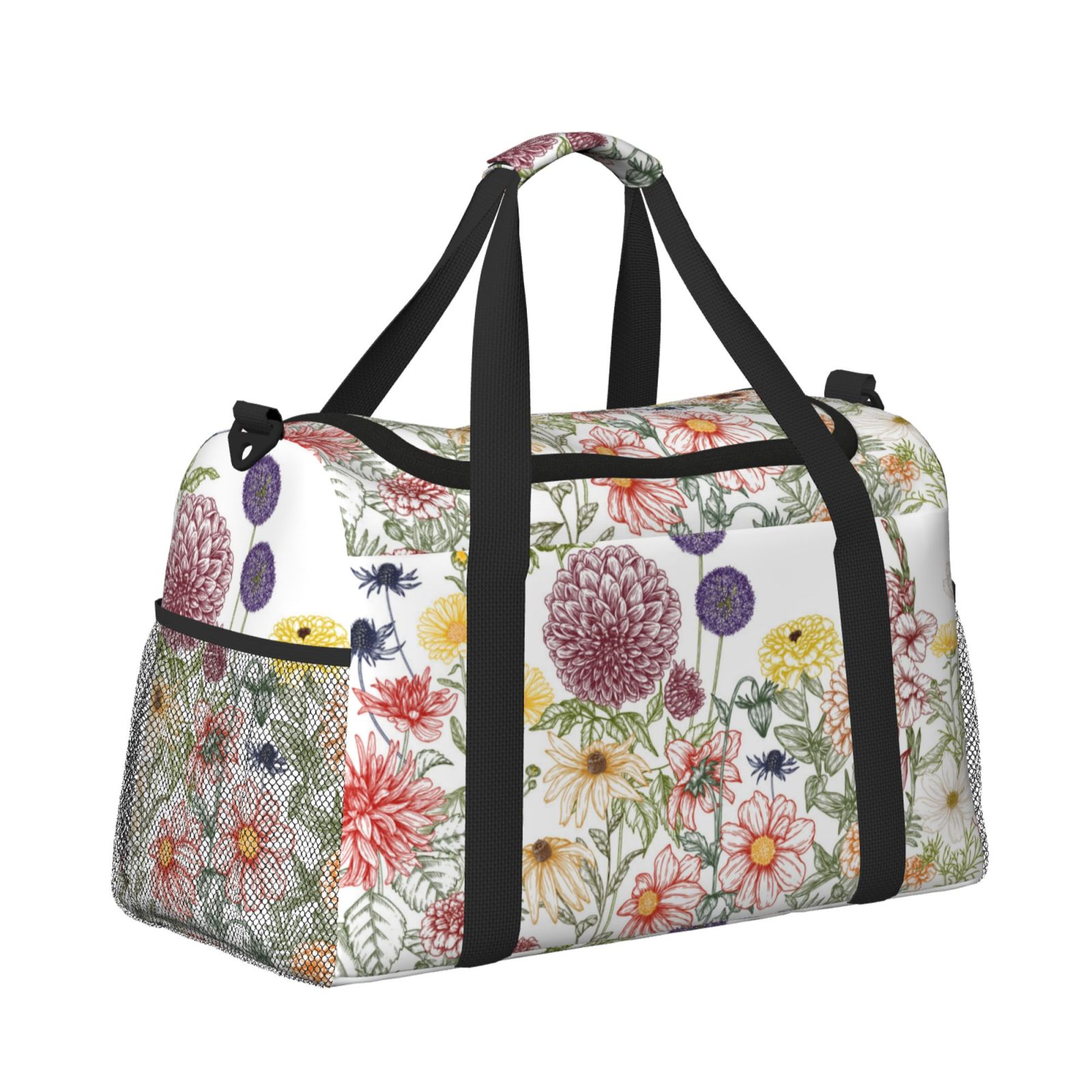 Fuzoiu Autumn Garden Print Travel Duffle Bag,Carry On Tote Bags,Duffel Bag,Sport Gym Bag, Hospital Bag for Labor and Delivery, Overnight Bag,Luggage Bag