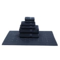 thumbnail image 2 of Authentic Hotel and Spa  Turkish Cotton 7-piece Towel Set with Bath Mat Navy, 2 of 5
