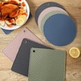 thumbnail image 3 of Trivet for Hot Dishes Silicone Pot Holders Hot Pads Plate Holder, Gripper Pad Garlic Peeler Drying Mat Coasters (Grey (2 Round, 2 Square)), 3 of 5