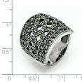 thumbnail image 4 of Chisel Stainless Steel Polished and Antiqued Marcasite Ring, 4 of 4