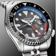 Seiko 5 Sports SSK019 GMT Black Dial Stainless Steel Mens Watch