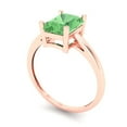 thumbnail image 2 of Solitaire Engagement Ring for Women - 2ct Simulated Green Diamond in 14K Rose Gold Promise Ring, 2 of 6