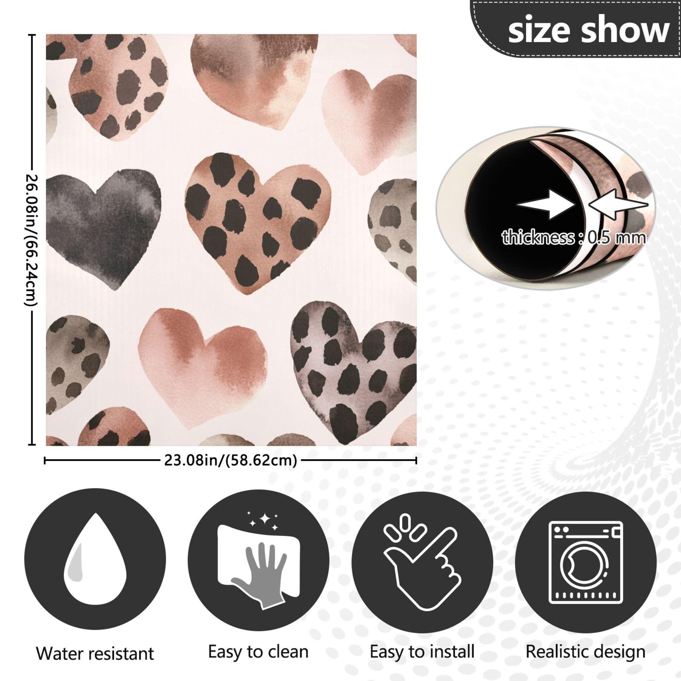 Dishwasher Magnetic Sticker 23x26 Inch Refrigerator Magnetic Sticker Washing Machine Magnetic Sticker Kitchen Panel Magnetic Sticker Home Decor Super Cute Black Heart