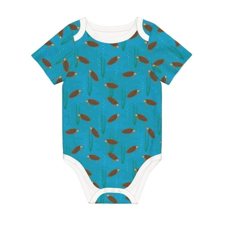 

Coaee Sea Turtle for Soft Cotton Baby Short-Sleeve Bodysuit Baby Girls Boys Bodysuit Romper