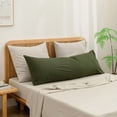 thumbnail image 6 of BESTOUCH Body Pillowcase 100% Washed Cotton Linen Feel Soft Breathable with Envelope Closure 1Pcs Solid Olive Green 20x54 Inches, 6 of 6