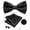 Black, variant on KAMBERFT Men's Black Paisley Pre-Tied Bow Tie 4-Piece Gift Set with Pocket Square, Cufflinks & Lapel Pin