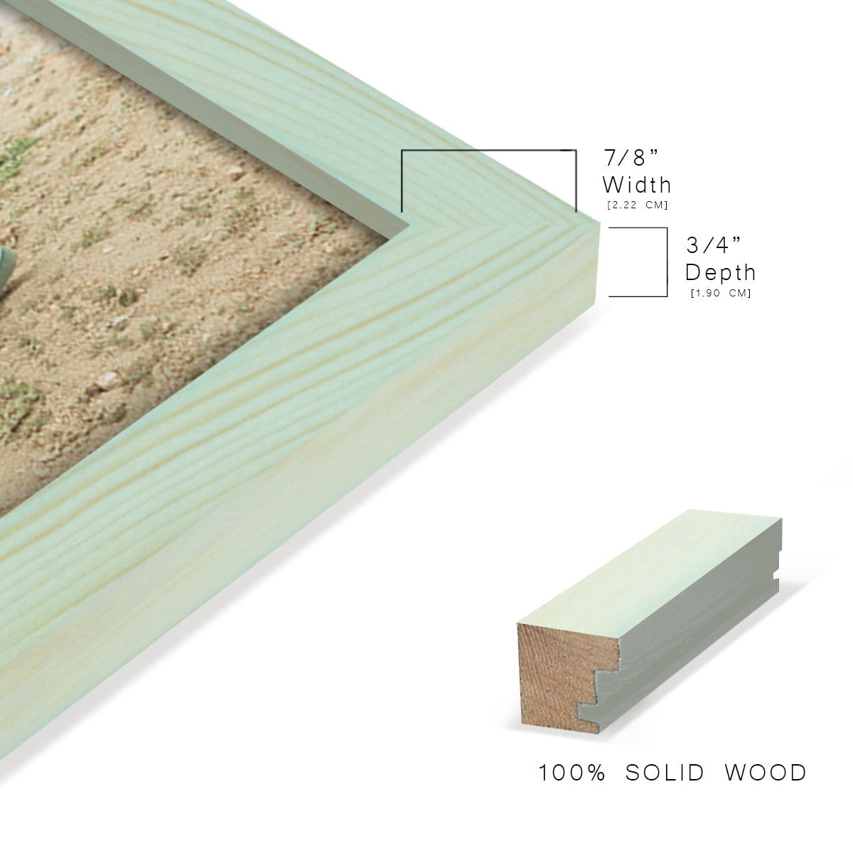 11x14 Wood Grain Picture Frame - Seafoam Green