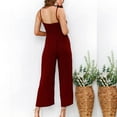 thumbnail image 6 of BLVB Women's One-Piece Casual Cotton Linen Jumpsuits Sleeveless Spaghetti Strap Wide Leg Romper Fashion Outfits, 6 of 7