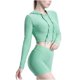 thumbnail image 1 of Gibobby Conjunto de pantalones de yoga Trajes de yoga para mujeres Conjunto de 2 piezas Chándal Sin costuras Manga corta Crop Top Entrenamiento Leggings Sport(Verde,CH), 1 of 5