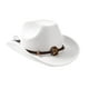 thumbnail image 1 of Sombrero de vaquera clásico de ala grande para disfraz de fiesta, senderismo y acampada. Blanco, 1 of 9