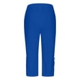thumbnail image 4 of Audhol Capri Leggings for Women, Leggings for Women Summer High Waist Pant Knee Length Slim Fit Yoga Cropped Trouser Yoga Pants Blue1 M, 4 of 6
