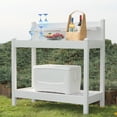 DuraTrel Outdoor Gardening Heavy Duty PVC Vinyl Greenfield Potting Bench, White
