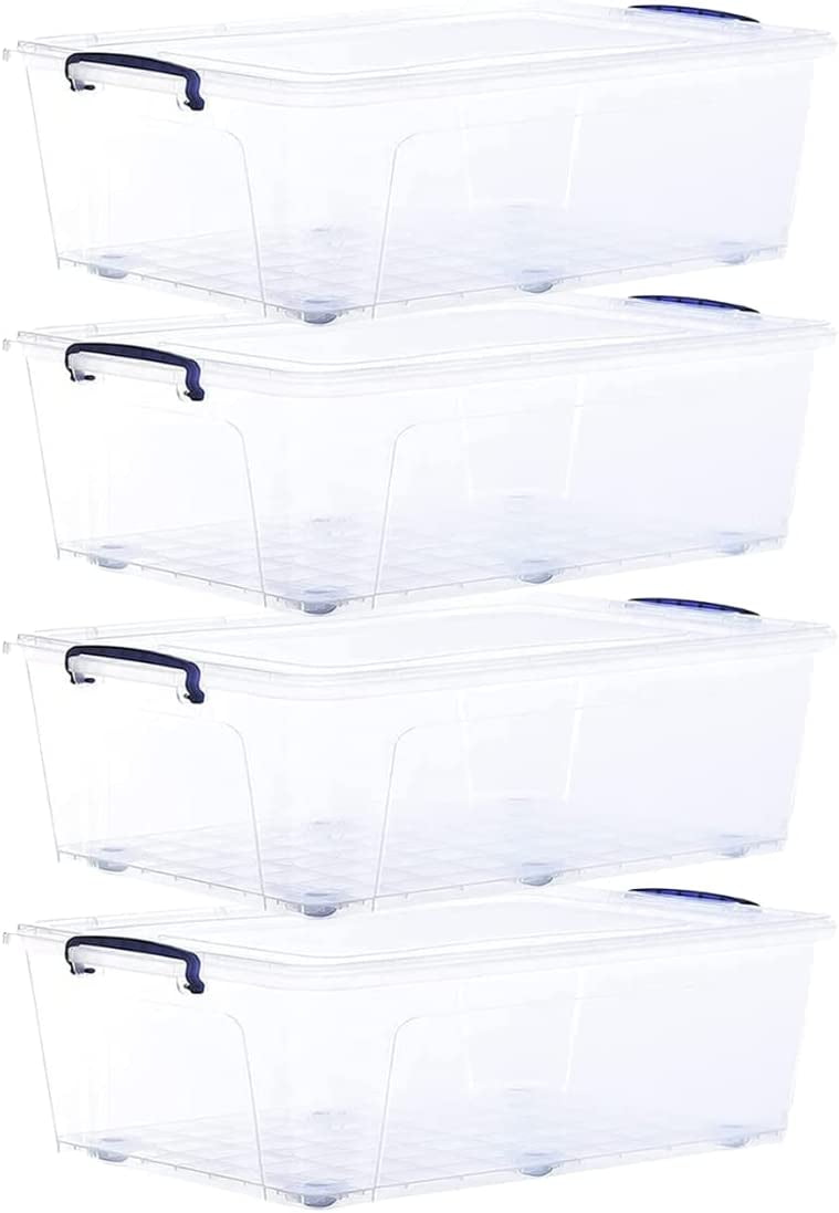 Superio Clear Plastic Storage Bins with Lids, 42 Quart (2 Pack