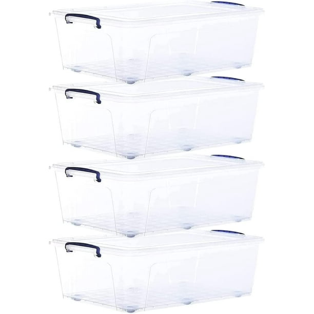 Superio Clear Plastic Storage Bins with Lids, 42 Quart (2 Pack