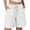 White, variant on ibuvkizy Bermuda Shorts Womens Cotton Linen Elastic Waist Drawstring Pull on Solid Color Summer Beach Shorts with Pockets