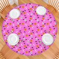 thumbnail image 2 of Pink Halloween Pattern Round Fitted Tablecloth with Elastic Edge,Dining Table Cover Waterproof,Outdoor Round Tablecloth for Camping,Dining,Indoor and Outdoor, 2 of 7