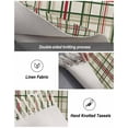 thumbnail image 4 of Green Red Plaid Christmas Bathroom Rug 2x3 Front Door Mat with Tassel Cotton Woven Throw Area Rug Washable Small Entry Rugs Xmas Checkered Buffalo Low Profile Carpet for Kitchen Laundry Room, 4 of 5