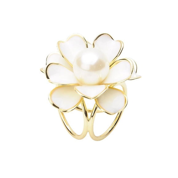 Anillo con clip para bufanda con flores de imitación para mujer, porta pañuelos, joyería