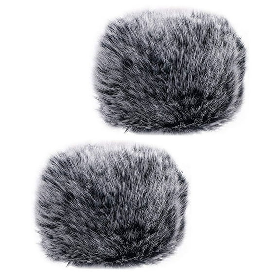 2-Pack Plush Microphone Windshield Covers with Furry Foam Windscreens for Noise Reduction and Improved Clear Sound Quality
